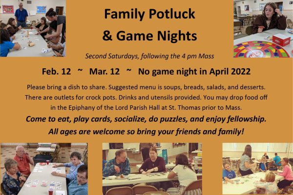 Family Potluck & Game Nights
