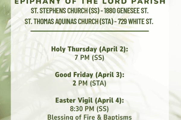 Holy Week Schedule