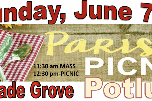 Parish Picnic Potluck at Oak Shade Grove
